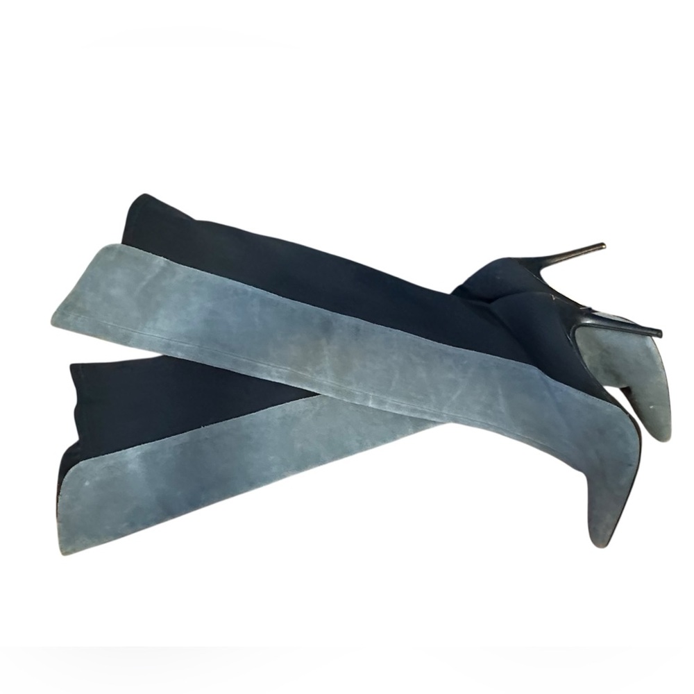 Charles David | Grey Suede & Black Neoprene‎ Over-the-Knee Boots, 8 - Picture 6 of 14